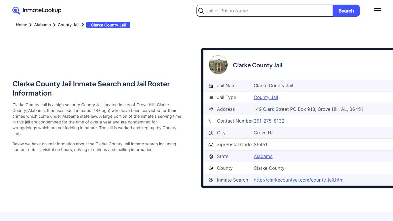 Clarke County Jail (AL) Inmate Search Alabama - Inmate Lookup